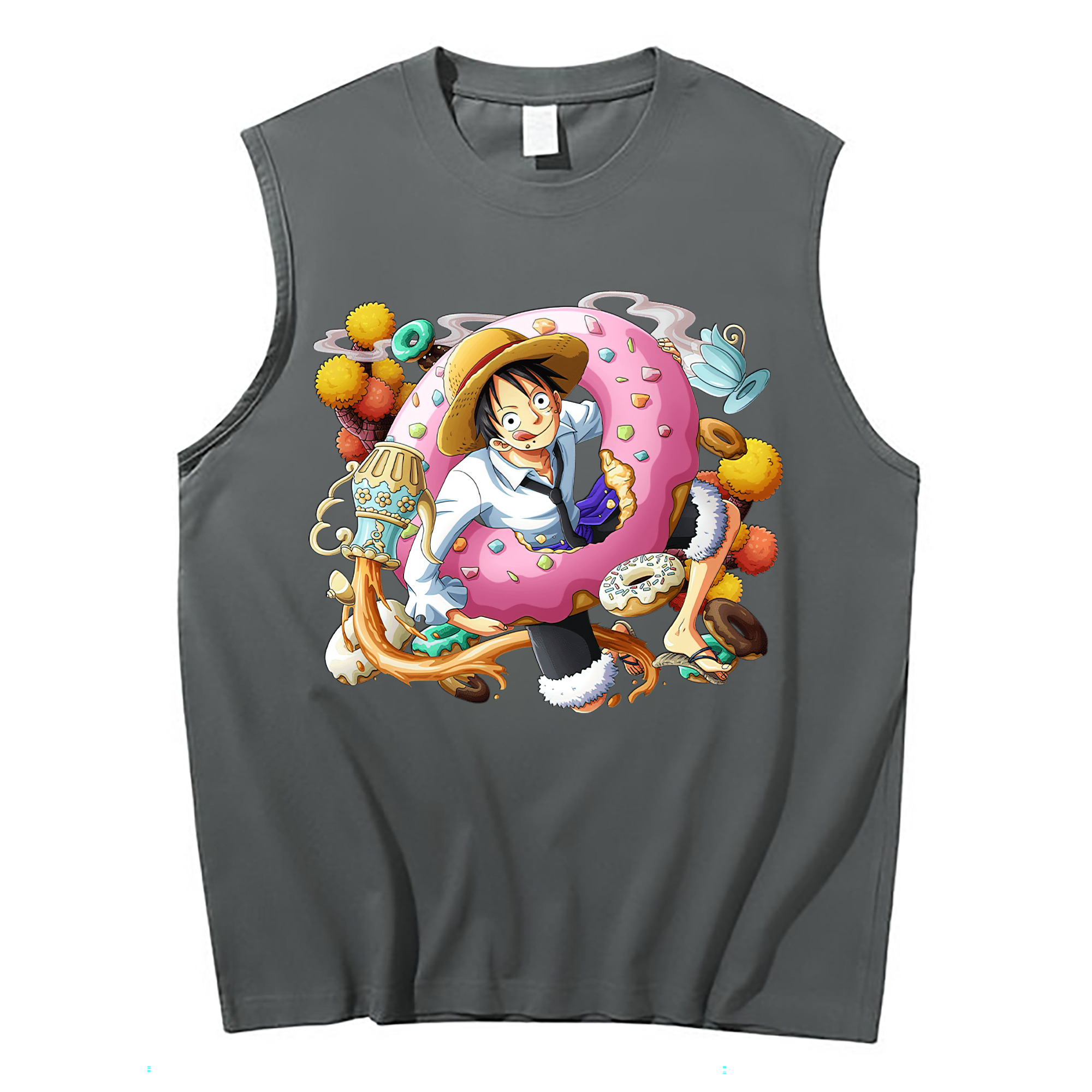 ワンピース モンキー・D・ルフィ ONE PIECE Monkey D. Luffy コットン100％タンクトップ（フロントプリント）